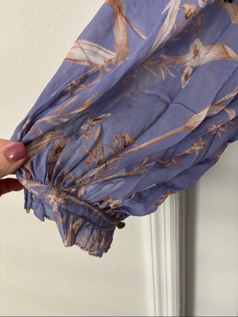 Banana Republic Lavender Bird-Print Peasant Blouse - Picture 3 of 5